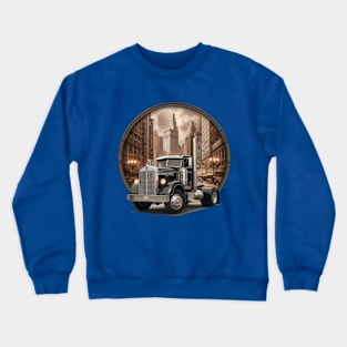 Big Rig Semi Truck 18 Wheeler Crewneck Sweatshirt